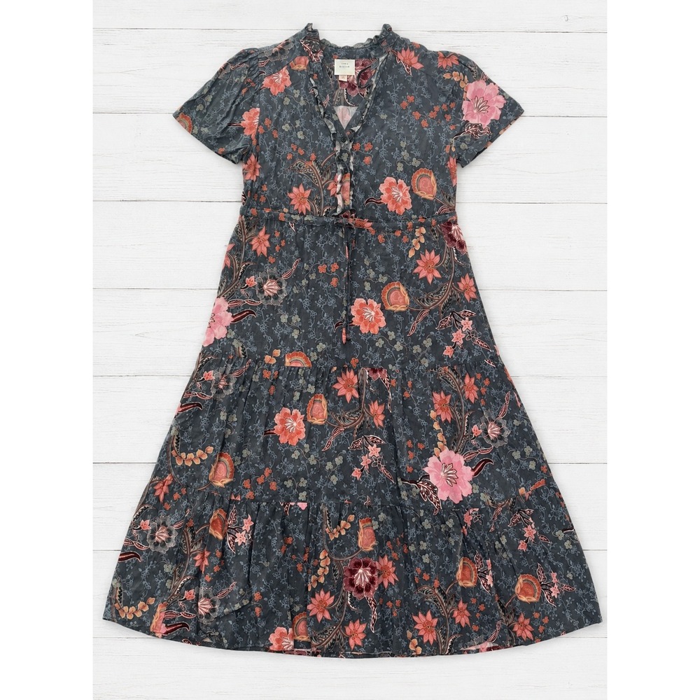 Knox Rose Maxi Dress Floral Tiered Boho Peasant Cottagecore Flowy Size Small